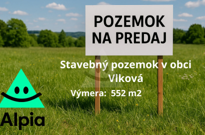 Pozemok pre rodinné domy na predaj, Vlková