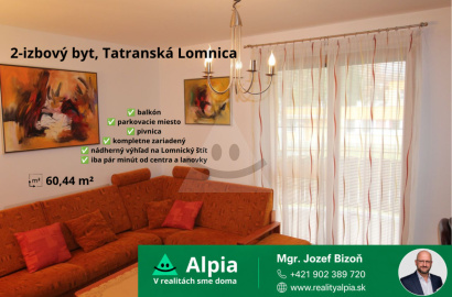 Zariadený 2-izbový byt s balkónom a parkovaním v Tatranskej Lomnici – pripravený na bývanie aj investíciu