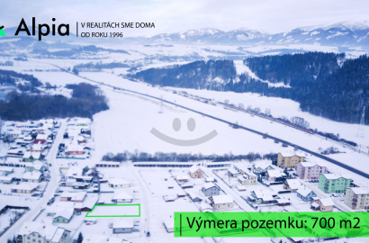 Slnečný stavebný pozemok so sieťami v lukratívnej časti Podtureň, Liptovský Mikuláš