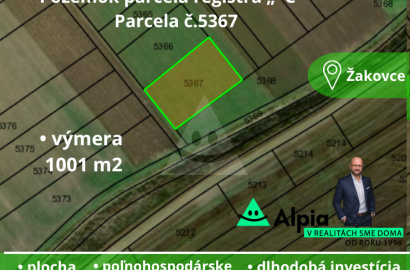 Orná pôda na predaj Žakovce