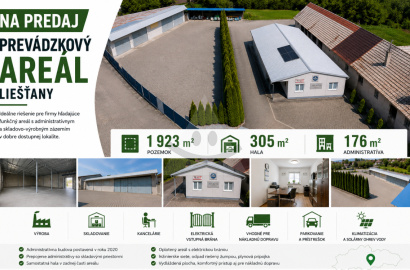 Na predaj prevádzkový areál v Liešťanoch / 1923m2