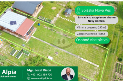 Predaj záhrady so zateplenou chatkou -  Spišská Nová Ves – Nový cintorín