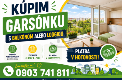 Hľadám Garsónku s balkónom v Žiline - Hliny