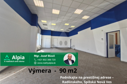 Podnikajte na prestížnej adrese – Radlinského, Spišská Nová Ves