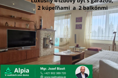 Veľkometrážny 4-izbový byt s garážou v prestížnej lokalite Poprad – Juh